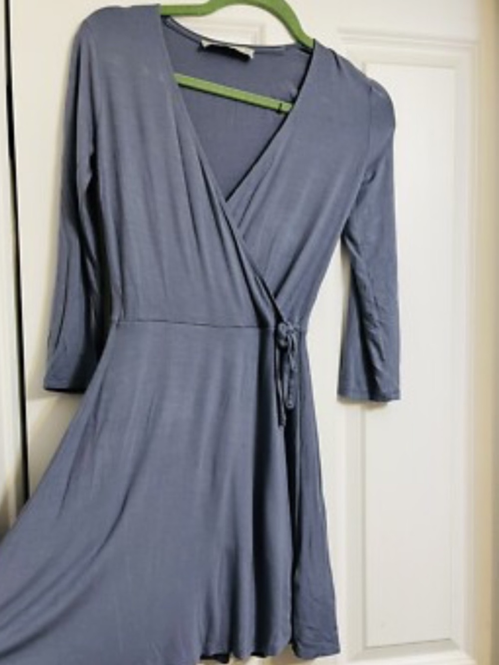 Abercrombie & Fitch Slate Blue Faux Wrap Dress